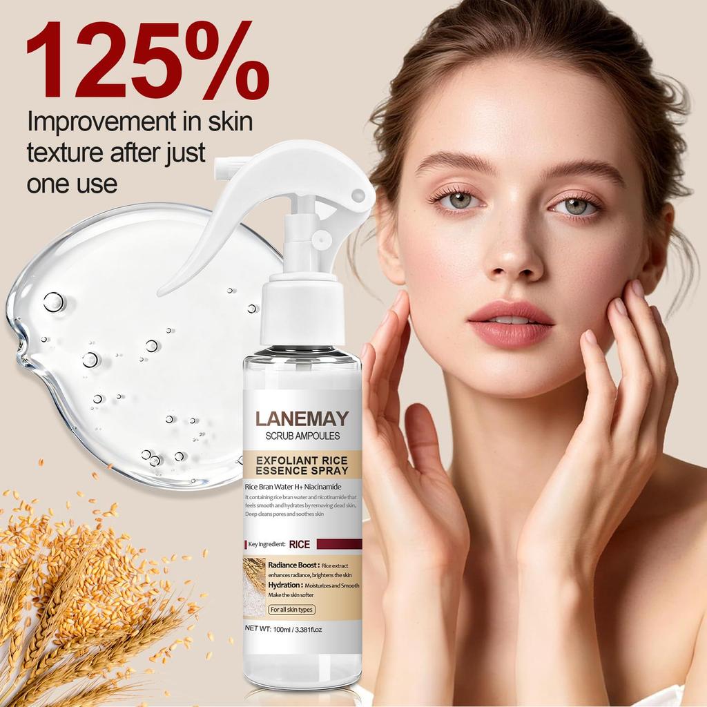 Exfoliat  Rice Essence Spray-Rice-Based Peeling For Gentle Exfoliation-Brightens And Repairs Skin Barriers-Suitable For All Skin Types,100ml