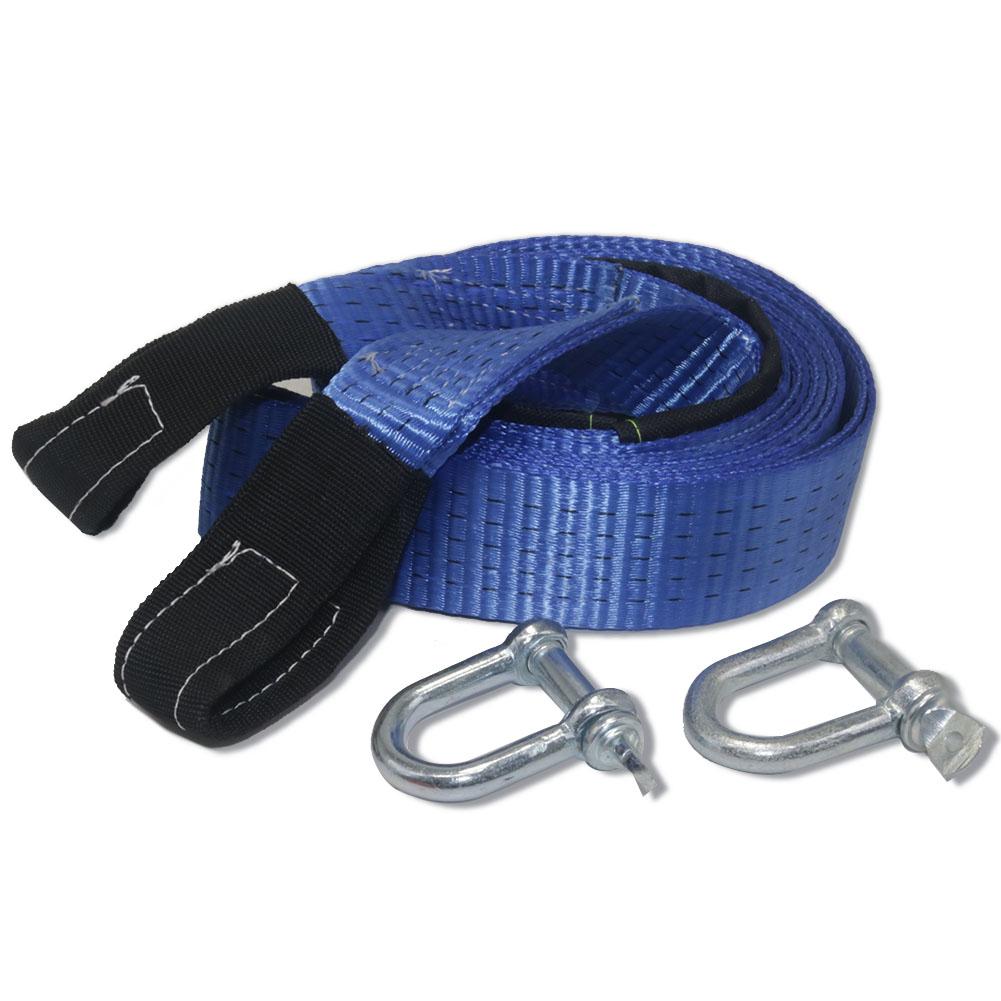 Car Tow Strap Racing Auto Winch Rope Nylon 5m 8Tons Recovery Towing Cable Strap Belt Heavy Duty Off Road Accessories Metal Hooks
