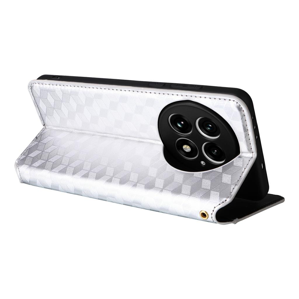 For OnePlus 13 Wallet Case Rhombus Imprinted Leather Phone Cover