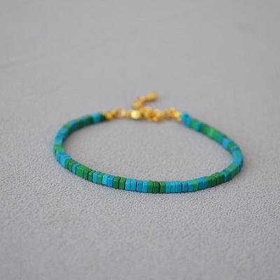 Retro Chinesischer Stil Moosgrünes Perlenarmband