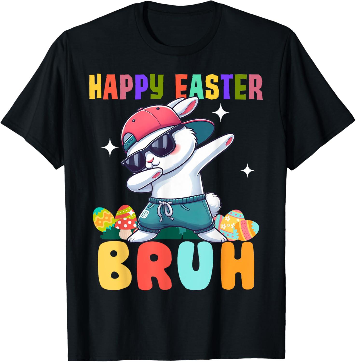 Dabbing Bunny Easter Bruh Funny Boy Girl Kid t shirt XXXL