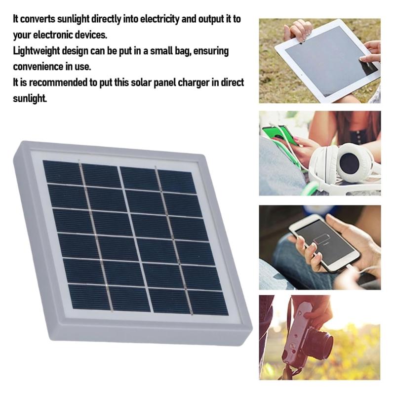Pack Of 2 Easy Carry 5W Solar Module USB Charges Small Monocrystalline Silicon Charges for Outdoor Camping Hiking