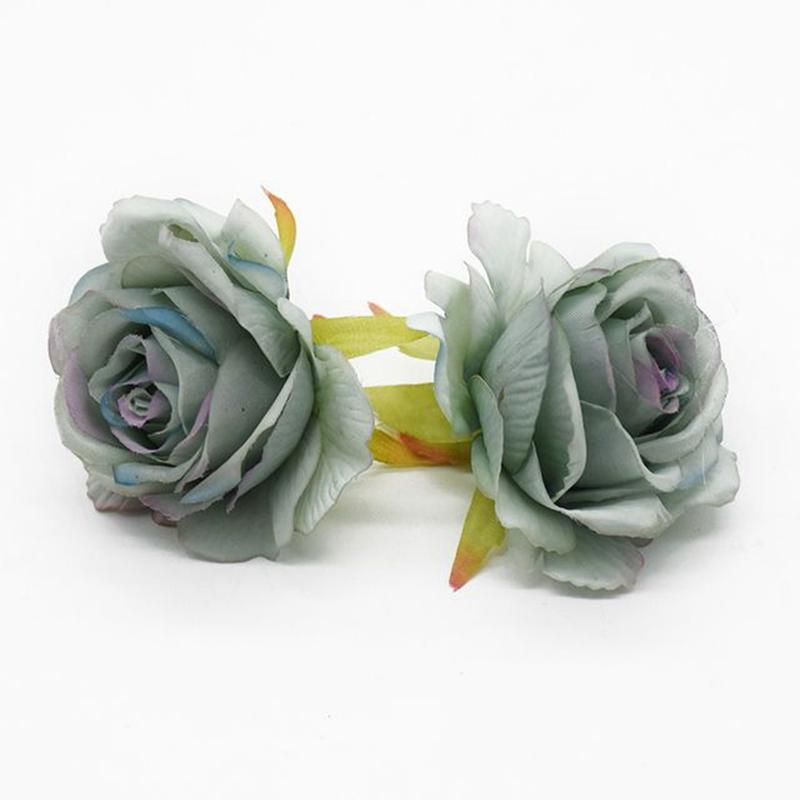 50Pcs Artificial Flowers Silk Roses Heads Home Wedding Decorations Valentine's Day Garland Palnts Wall Festival Diy Supplies Box