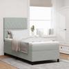 Box Spring Bed with Mattress Light Gray 90 X 190 Cm Velvet