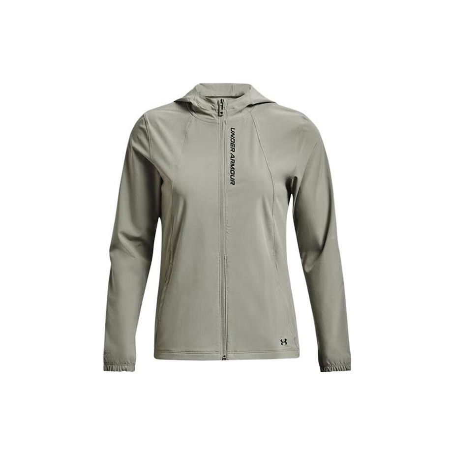 Under Armour Letter Print Zip-Up Hoodie Women Gray 1377043-504 S