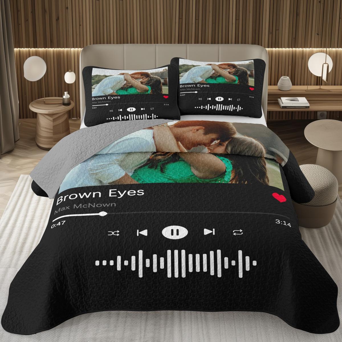 

Custom Coverlet Set Quilted Bedspread Microfiber Quilt Bedding Set Reversible Coverlet Twin Full Queen King Size EU Single(135*200cm)3pcs