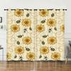 Curtain Sunflower Pattern Sunshade Digital Printing Blackout Curtain Punching