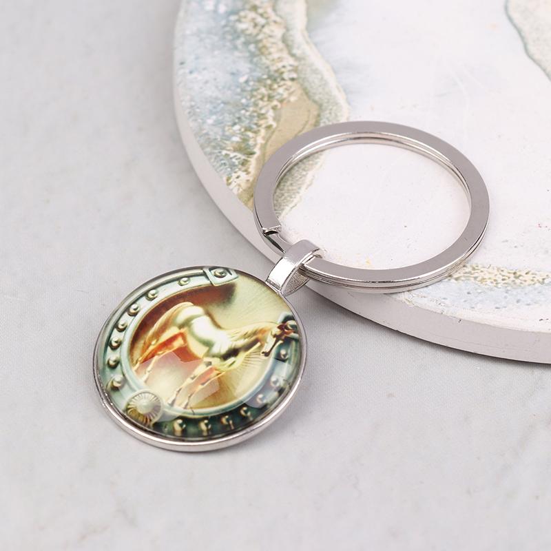 2026 Zodiac Year Of The Horse Pattern Keychains  Bag Accessories Car Pendants Home Decoration Animal Jewelry Keyring Gift