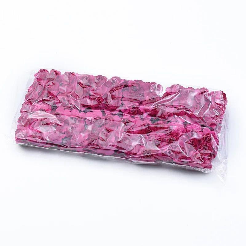 144pcs Artificial Paper Flower Simulation Rose Outdoor UV Protection Festival Christmas Garden Wreath Wedding Home Diy Candy Box