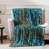 Blanket Throw Leopard Print, Soft Flannel Lightweight Blanket, Sofa Bedroom Indoor Decor Warm Portable Throw Blanket