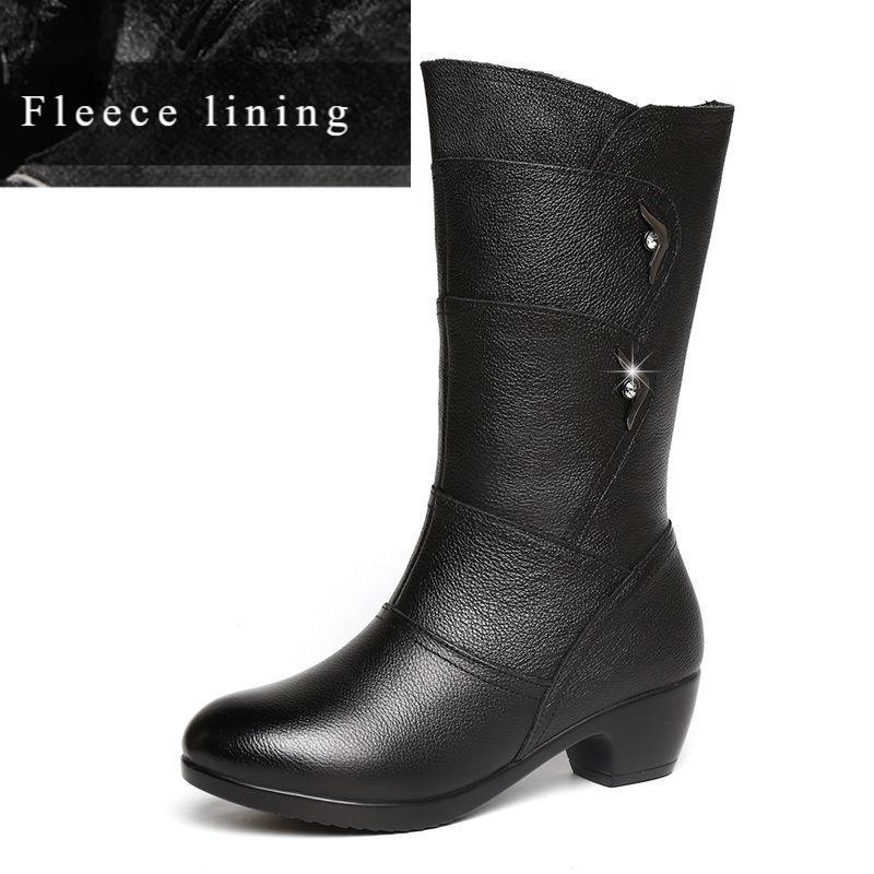 

Танкетка и низкий каблук, большой размер, флисовая подкладка или одинарная подкладка, двойной вариант, короткие и средние сапоги-трубы, мягкая кожа, ботинки Mother Boots 40