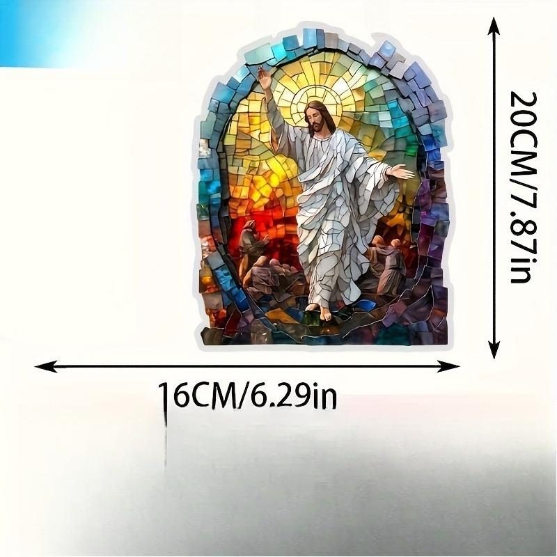 2D Flat Acrylic Jesus Resurrection Sun Catcher Decoration, Indoor and Outdoor Decoration - No Battery/electricity Required, Free Day Decoration, Shop