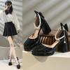 Mary Jane High Heels Women's 2024 Spring/Summer New French Style Style Paired with Thick Heel Sandals