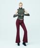 ATTENTIONROW FOR WOMEN Low-Rise Front Zipper Bootcut Pants (Burgundy)