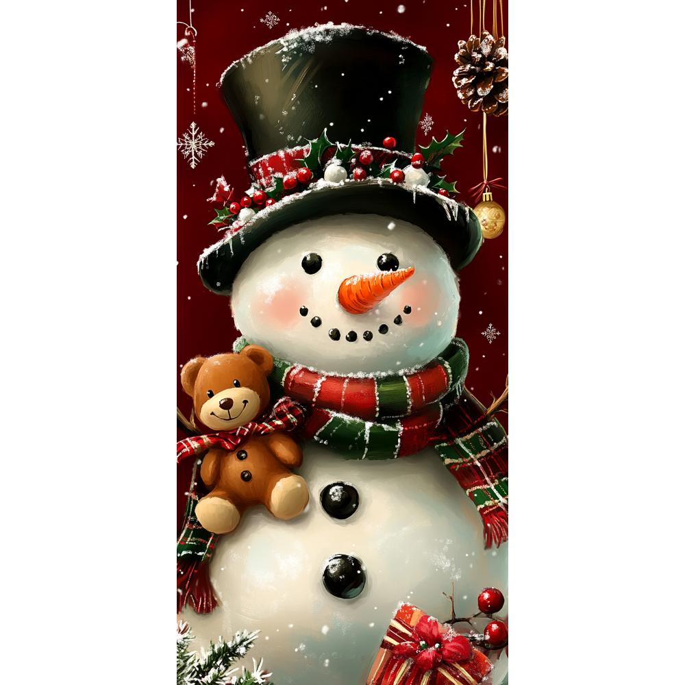 

Gold Theme Snowman Linings For Christmas Doors Xmas Door Cover Outdoor Garden Front Door Decoration New Year 2025 Party Supplies