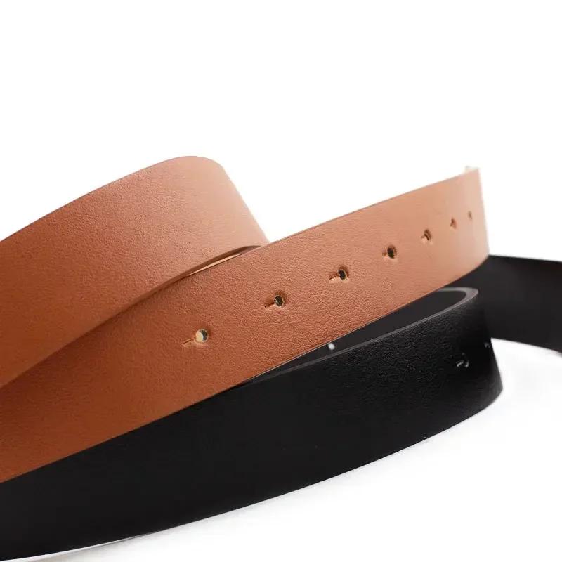 Big Double Ring Circle Metal Buckle Belt Women Fashion Wild Waistband Ladies Wide Leather Straps Belts for Leisure Dress Jeans