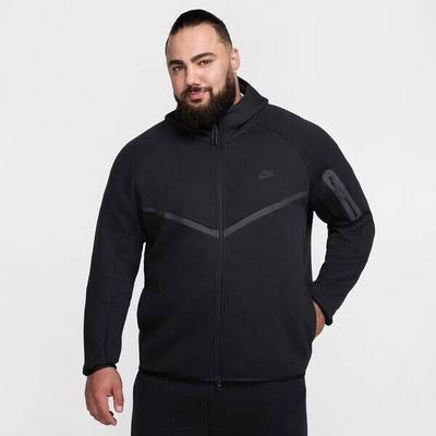 Bunda Tech s plným zipsom a kapucňou Windrunner (HV0949) čierna/čierna