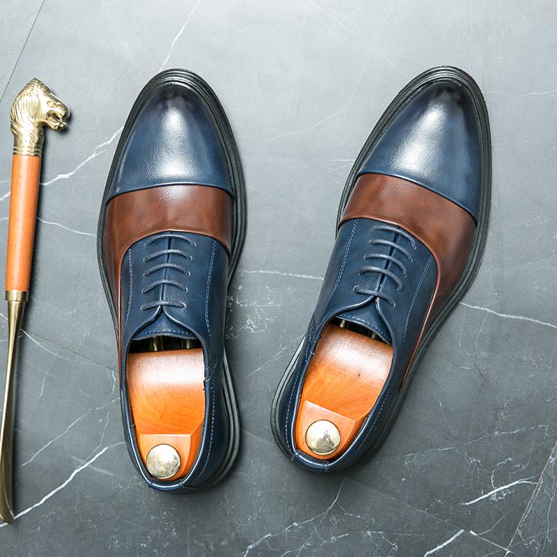 Fashion Mixed Colors Mens Dress Shoes Retro Male Leather Shoes Business Male Baroque Footwear Casual Mens Oxford Footwear