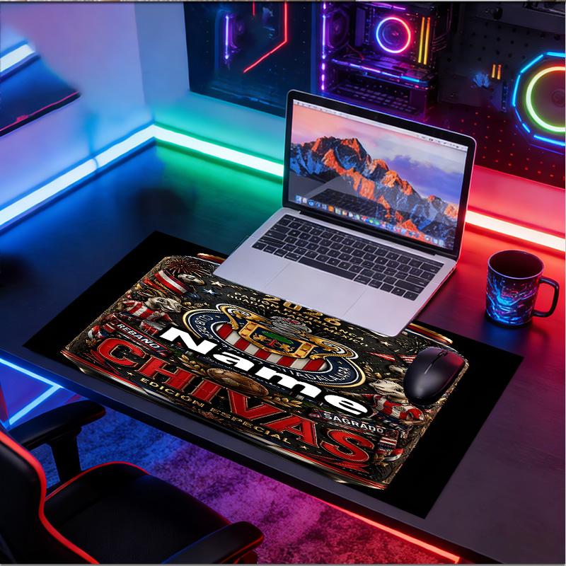 Kişiye Özel İsimli Club Deportivo Guadalajara Desenli Mouse Pad, Dizüstü Bilgisayar Masa Matı, Ev İçin Dekoratif Masa Matı Klavye Altlığı Hediye