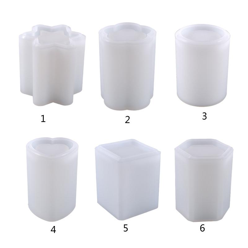 Silicone Resin Mold for Pen Holder Makeup Brushes Container Jewelry Storage DIY Resin Mould Casting Crafts Gift