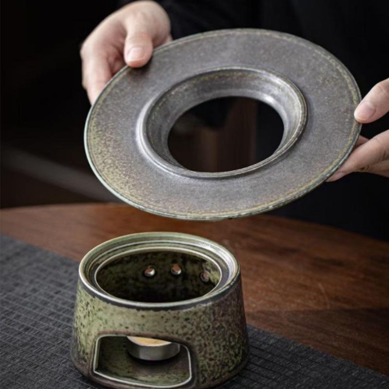 New tea making stove small set alcohol candle base anti-scalding handle beam pot Chinese tea making stove outdoor tea cooker