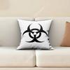 Biohazard Toxic Warning Logo Cool Pillow Cover Cushion Case Sofa Couch Home Gaming Room Decoration