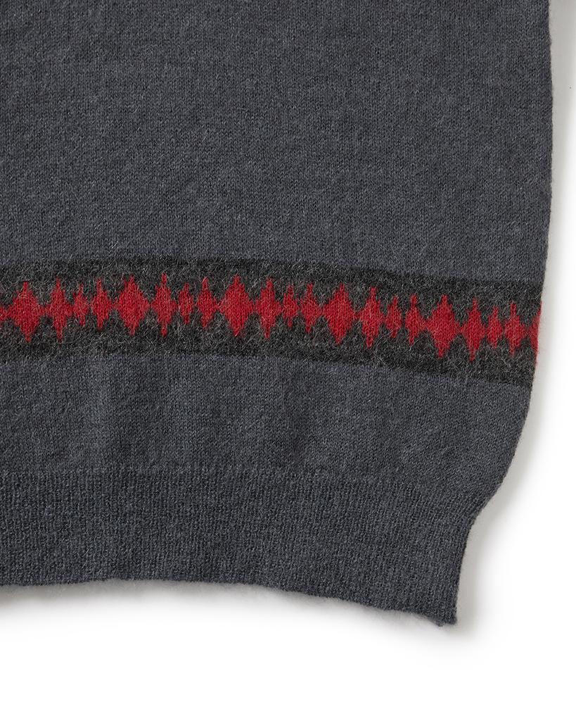Kalagteo Kidmohair V-Neck Knit / Charcoal