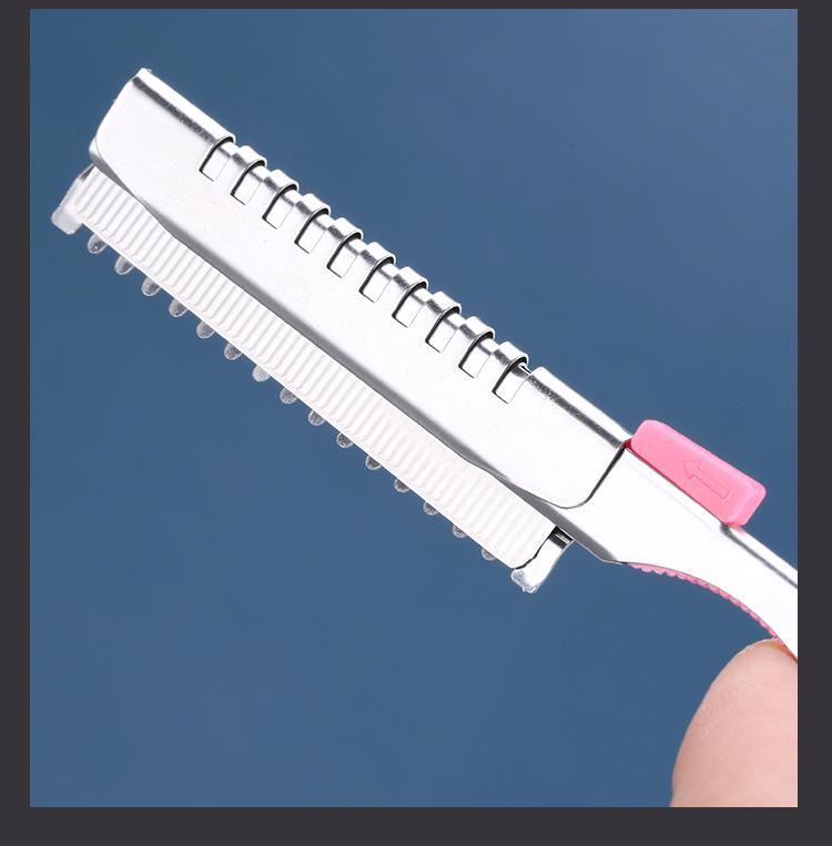 10-Pack Eyebrow Razors for Professional Shaping, Stainless Steel, Single-Sided Blades