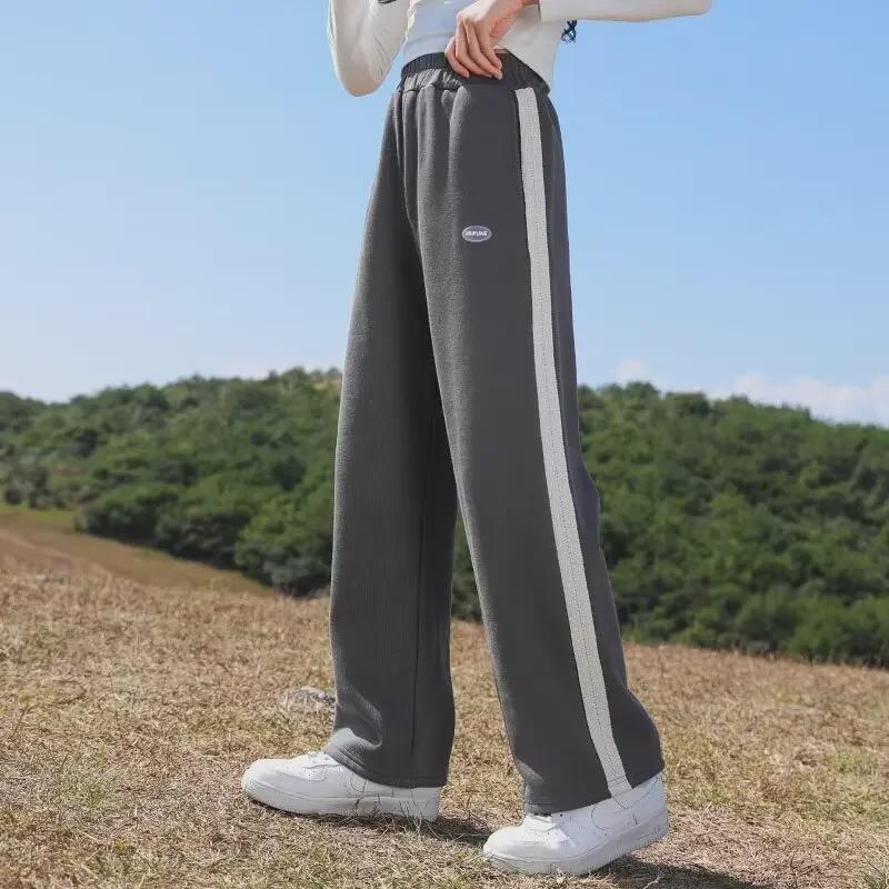 Pantaloni de trening casual drepți cu picior larg pentru fete Primăvară/Toamnă 2024