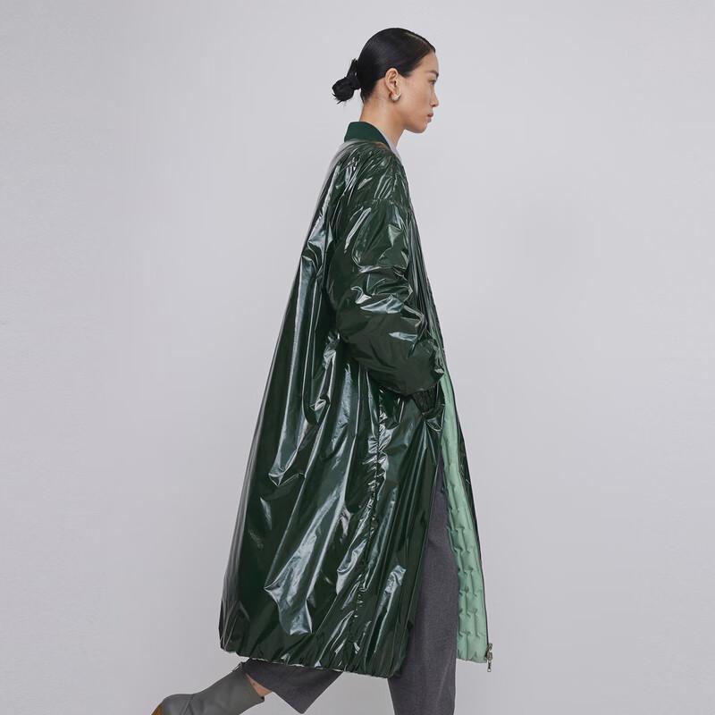 LESS Women's 2023 Winter Loose Straight Extra-Long Down Jacket