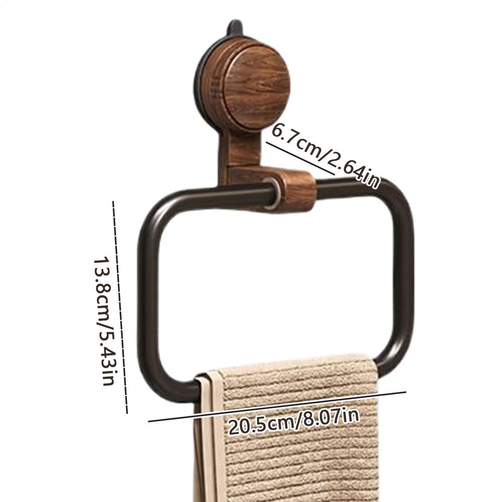 Towel Ring Hand Towel Hanger Vintage walnut punch free towel ring strong suction cup wall mounted towel rack for Home Hotel