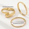 3 PCS Gold Color Minimalist Bangle Set Mix of Open & Closed Circular Designs Classic Stackable Bangle Set For Women