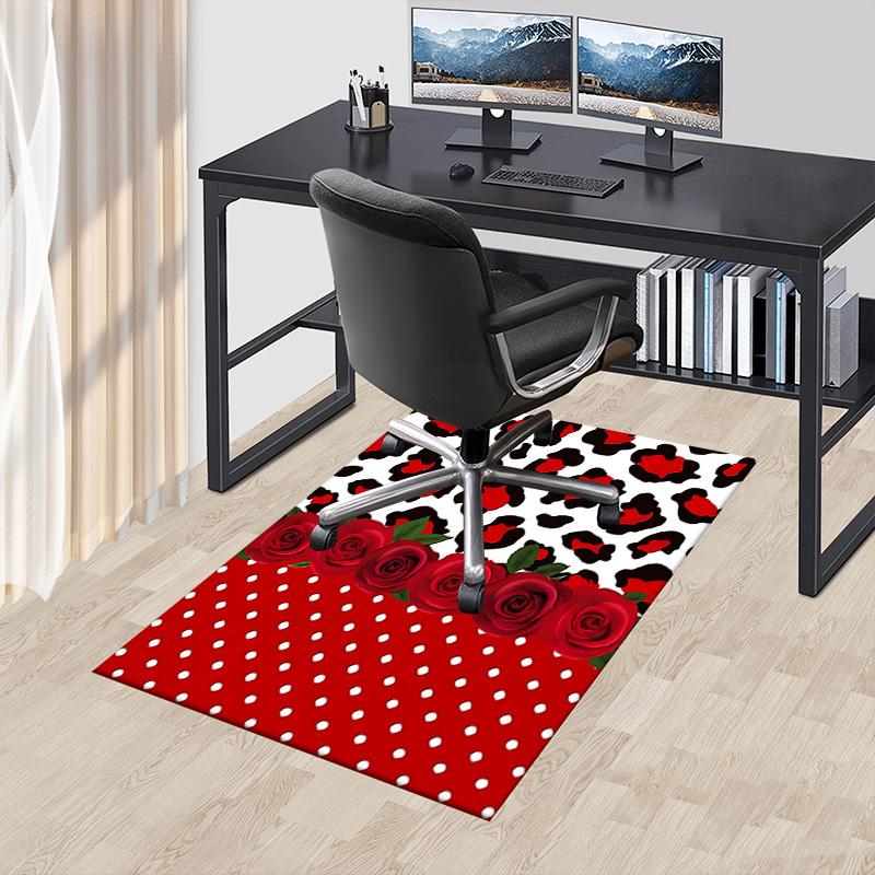 1 Stück Leopardenmuster Rosen Extra Groß Rutschfester Boden Teppich, Büro, Familie, Schlafzimmer Großer Bereichsteppich Innen Teppiche, Lebendige Farben
