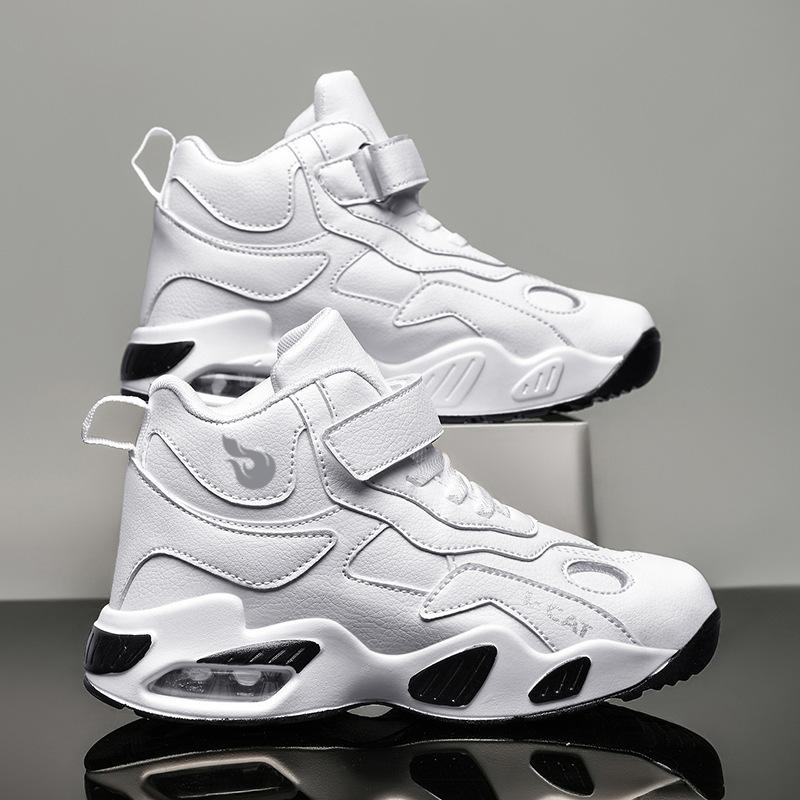 

2025 прямая поставка детские баскетбольные кроссовки весна кожа повседневная обувь нескользящая липучка уличная воздушная подушка SportShoe 40 белый