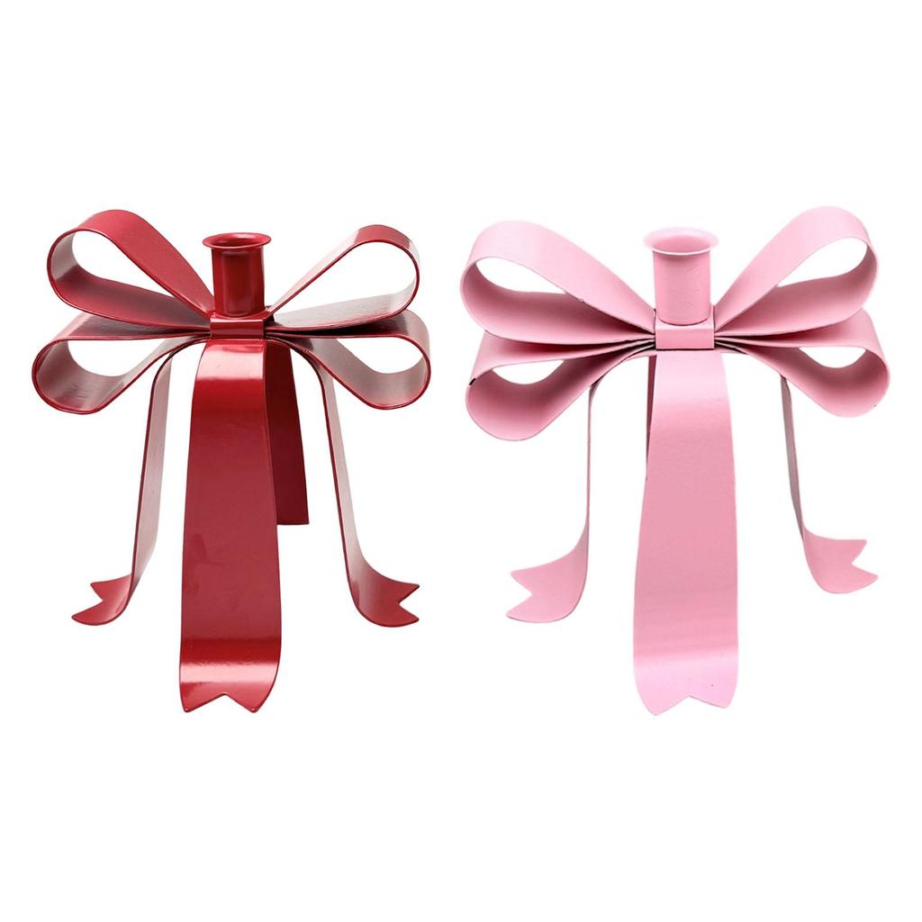 Iron Bow Candlesticks Decorative Candle Stand Table Centerpiece for Festive Home Holiday Atmosphere