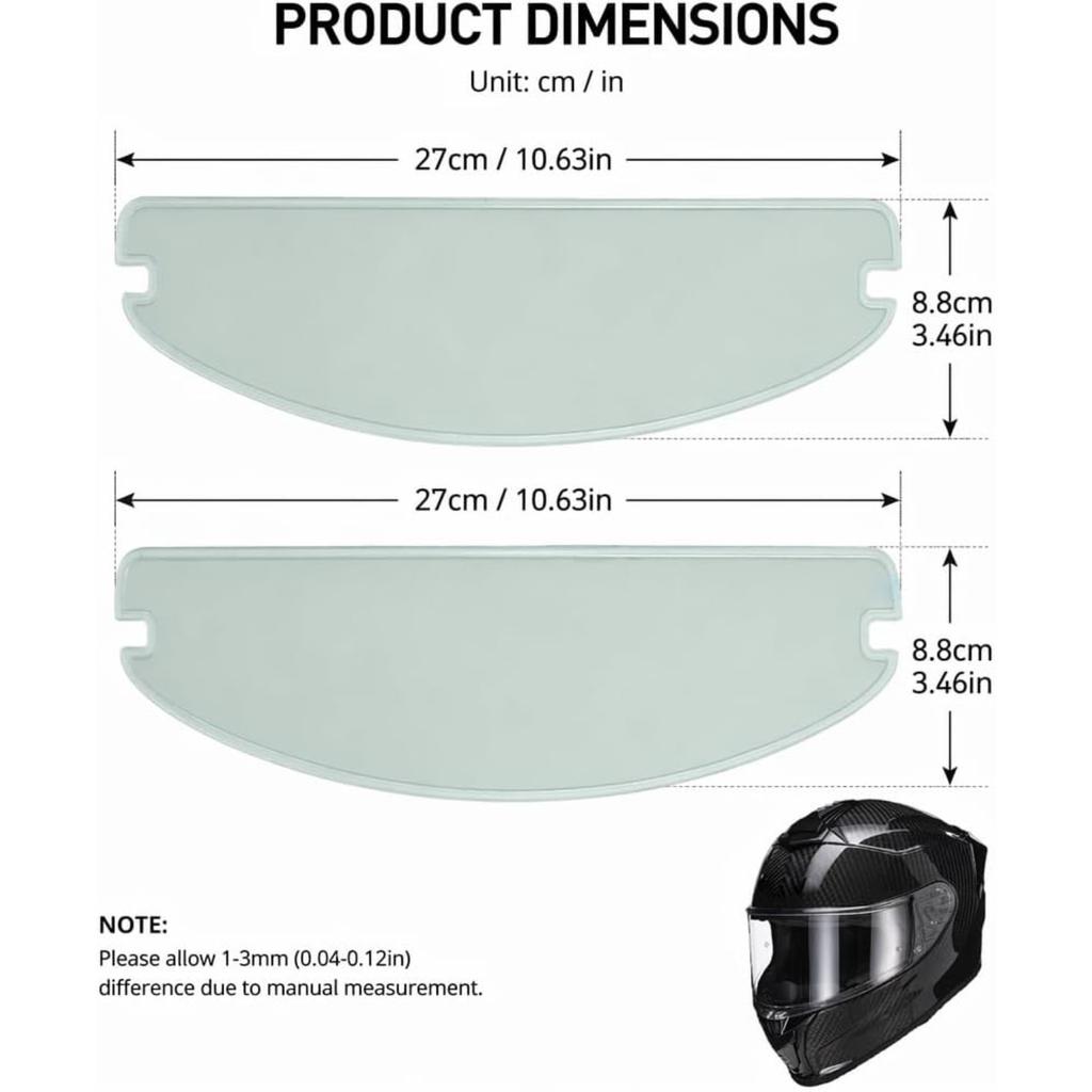 2 PCS Universal for Pinlock Visor Insert Film, Anti Fog Helmet Visor