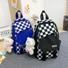 Schoolbag Wholesale Plaid Parent-child Small Backpack 1011 New Korean Version Casual Student Breast Bag Fashionable Foreign Style Student Backpack