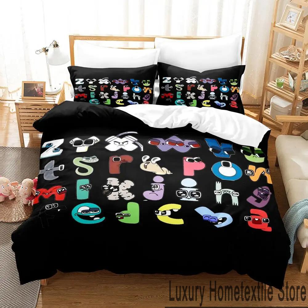 3D Print Cartoon Alphabet Lore A-Z Bedding Set Boys Girls Twin Queen King Size Duvet Cover Pillowcase Bed Boys Adult