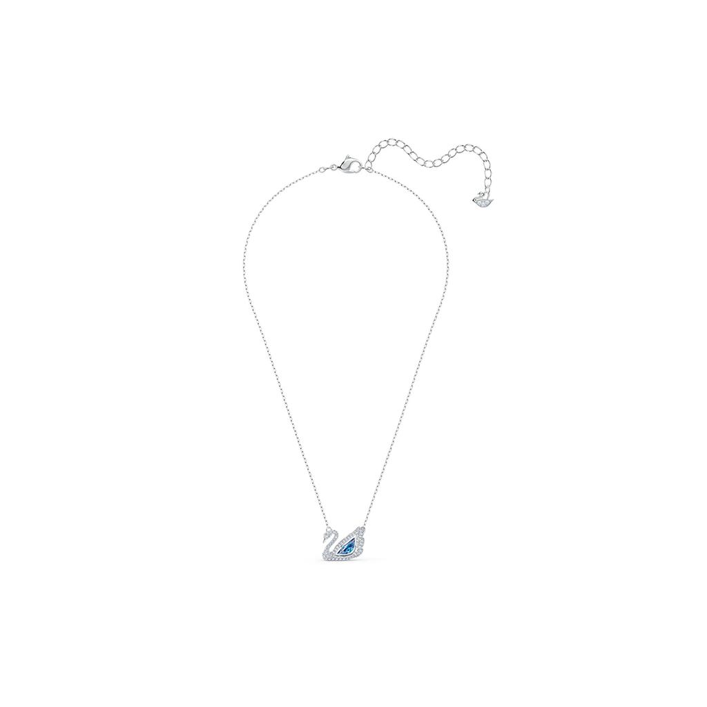 Swarovski Rhodinierte Faux-Kristallstein-Schwanenhalsketten Damen Blau