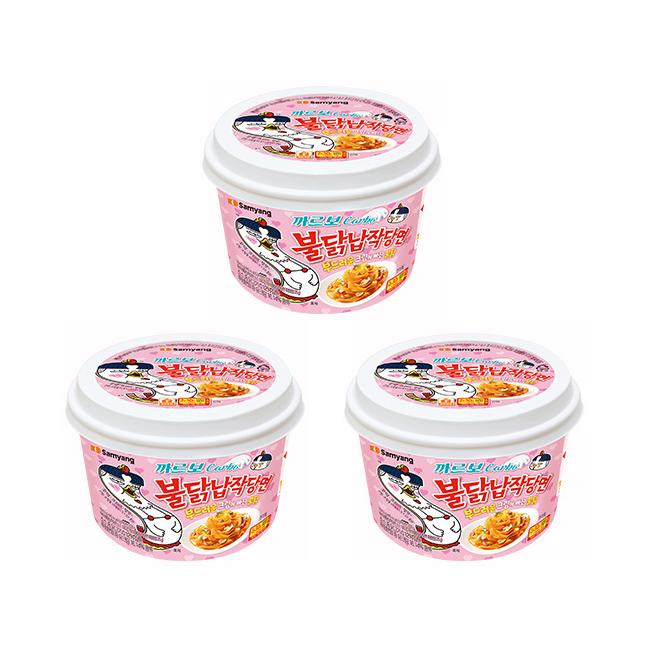 Samyang Buldak Карбо Плоская лапша, Мала Бульдак Плоская стеклянная лапша (5 вариантов) #Carbo 164.5g x 3pcs