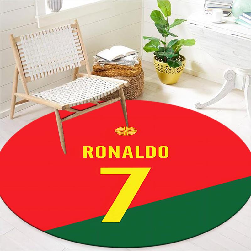 CR7 Round Area Rug,Carpet Rug for Living Room Bedroom Sofa Playroom Decor,Non-slip Floor Mat