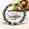 Black Hematite Tiger Eye Gray Stone Beaded Bracelet Minimalist Fashion Jewelry for Men Women Daily Wear Gift