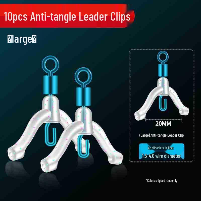 Anti-Tangle Quick Clip Leader Line Diverter Ring with Swivel Silicone Split