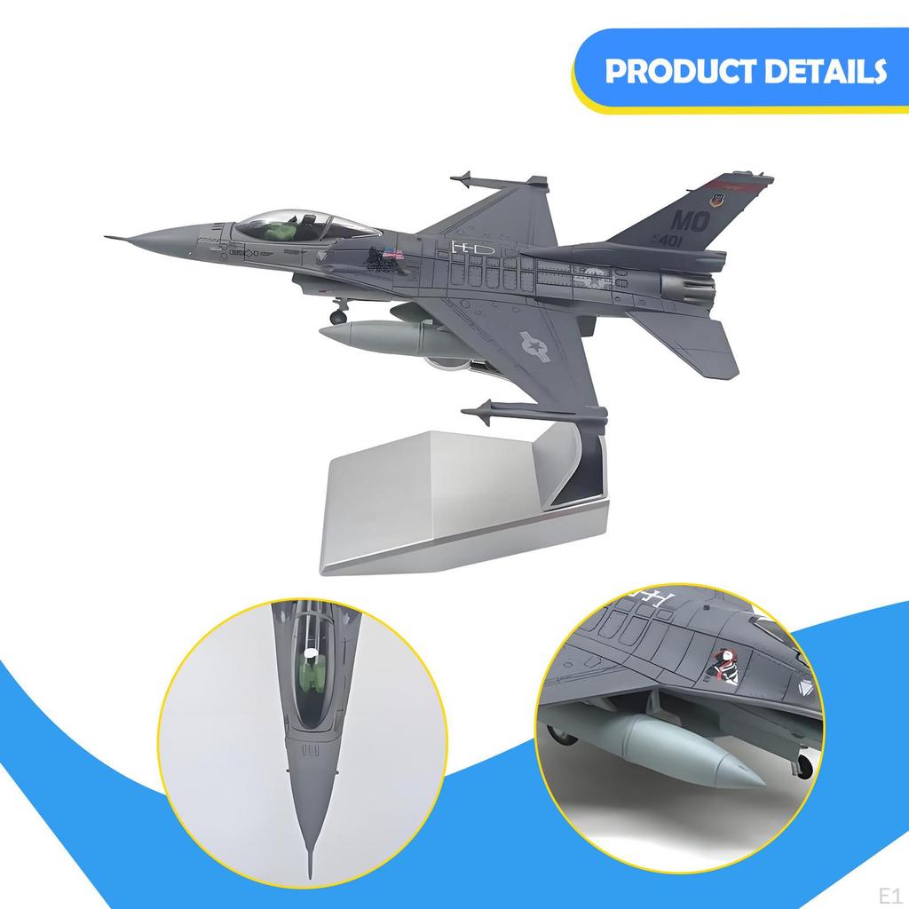 1:100er Maßstab F16C Kampfjet Modellflugzeug Ausstellungsflugzeug Flugzeug Sammlergeschenk mit Ständer