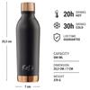 Sports Set: Thermo Bottle and Cap with Straw Powder Coated Yellow 500 ml