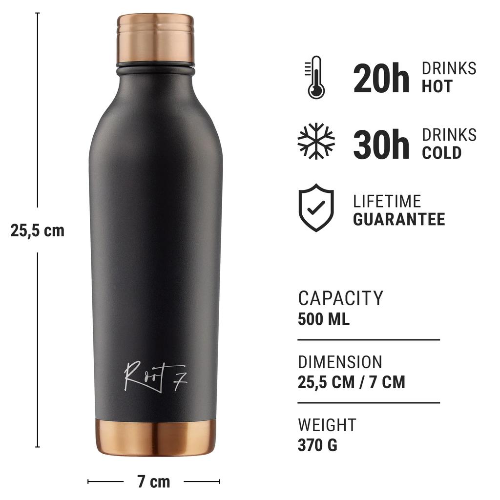 Sports Set: Thermo Bottle and Cap with Straw Powder Coated Yellow 500 ml