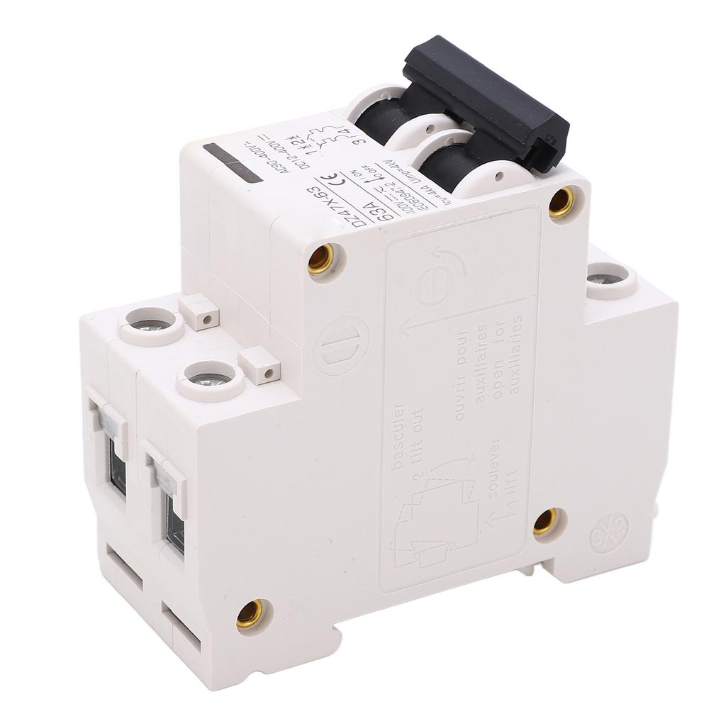 AC DC Miniature Circuit Breaker 63A 2P DIN Guide Rail Flame Retardant Circuit Breaker for Solar