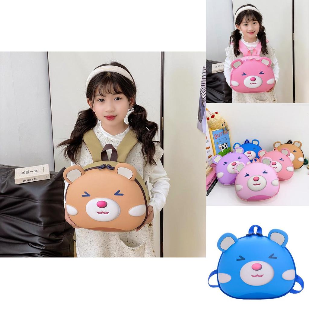 Stylish And Comfortable Kids Backpack In Lavender And Pink With Bear Design