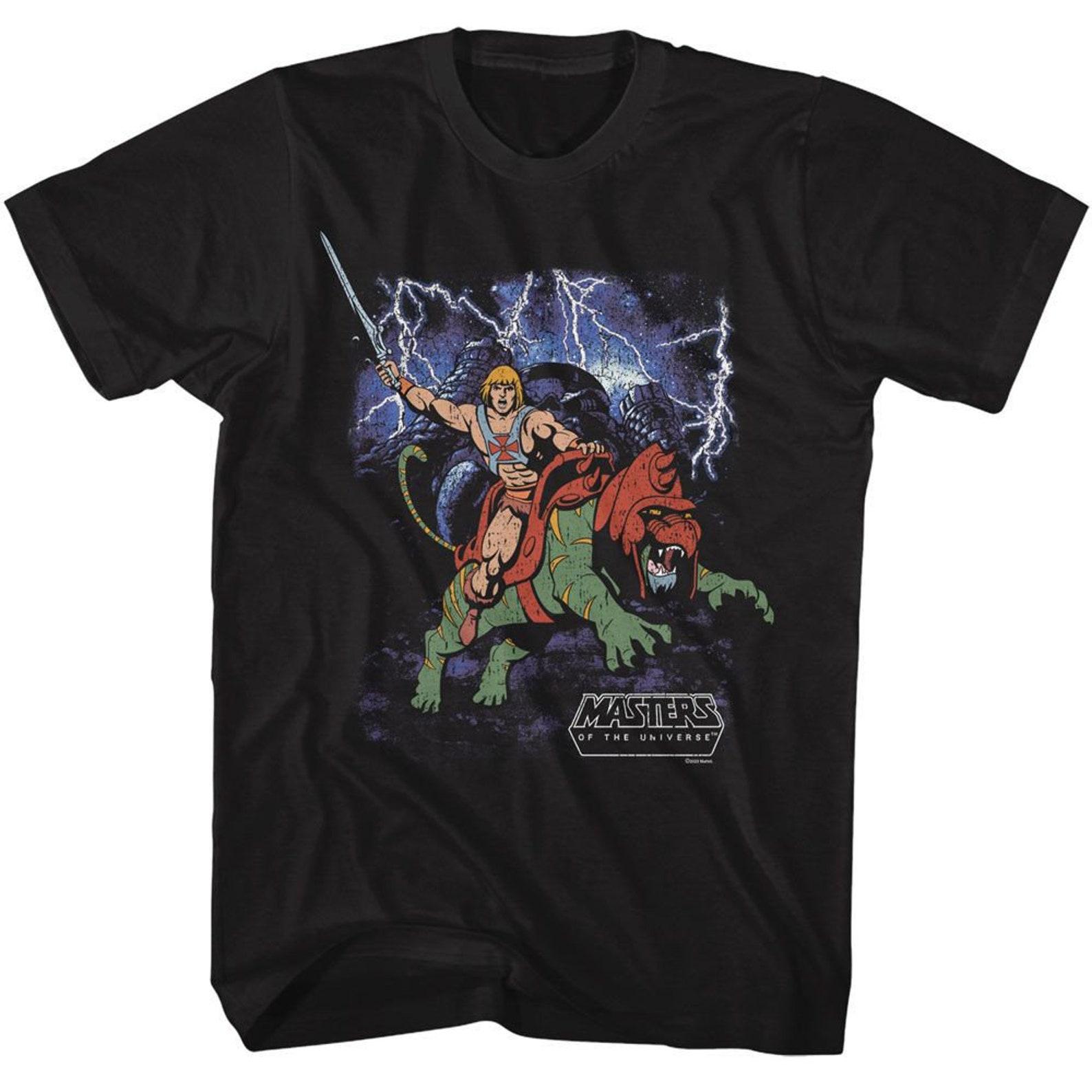 Masters of the Universe Battlecat Charge Black T-Shirt 4XL