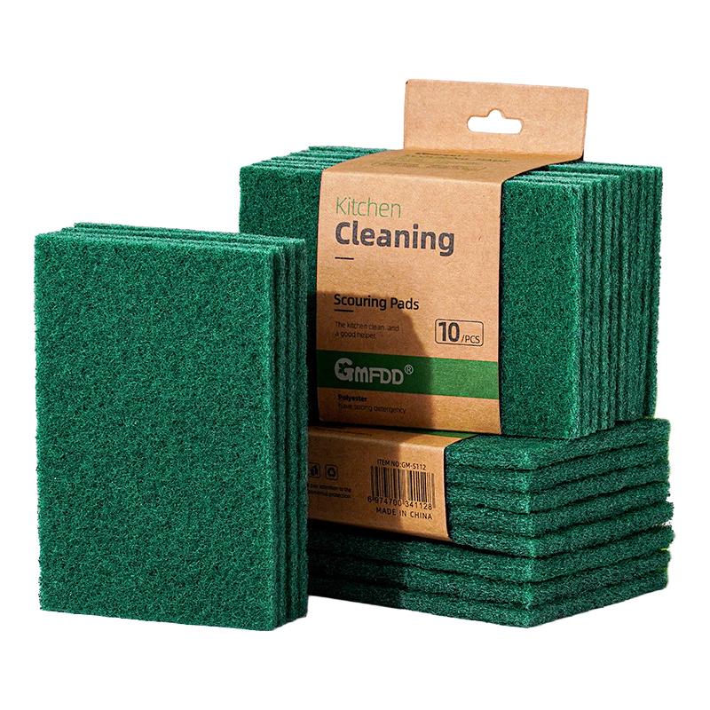 

20PCS Scrub Pads Green Rectangle Scrub Pads Oil Removal Dishwashing Pot Pads Multipurpose Reusable Cleaning Dish Rag